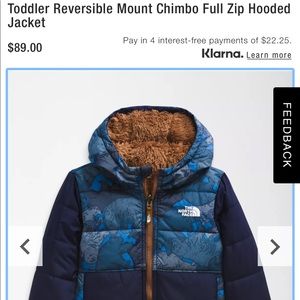 EUC Toddler’s Reversible North Face Jacket